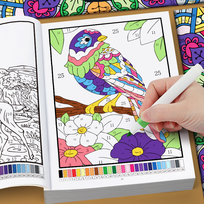 Food And Snacks Coloring Book - Malen nach Zahlen für Erwachsene, Malbuch
