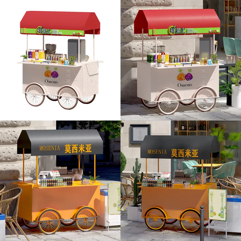 Snacks Food Stall - Tragbarer Schmiedeeisen-Imbisswagen im europäischen Stil, mobiler