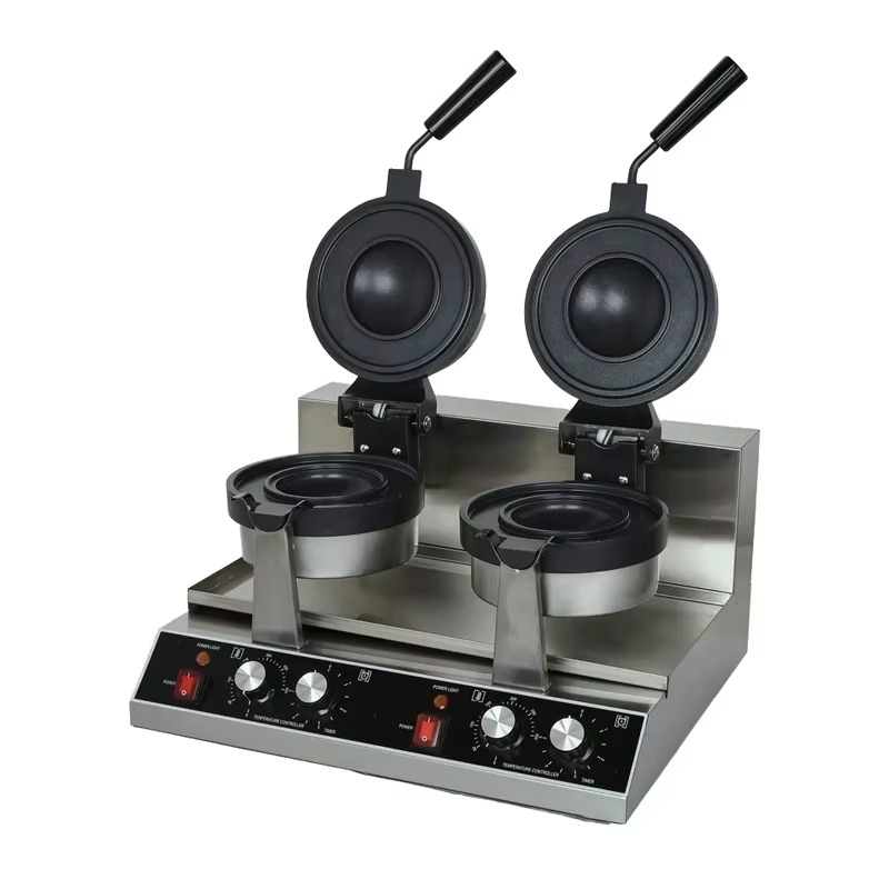 Food Snacks Easy - 220V Doppelkopf-UFO-Waffel-Donut-Maschine aus Edelstahl, 2,6 kW,