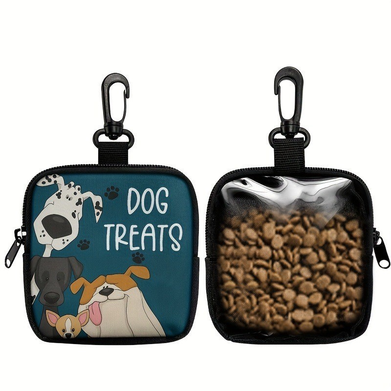 Food Snacks For Hiking - Tragbare Reißverschluss-Hundetrainingstasche, Niedliche Cartoon-Muster Haustier-Snacktasche mit
