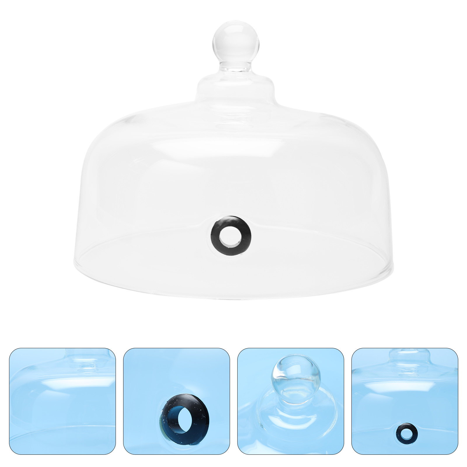 Food Snacks Easy - 1 Stück Lebensmittelechte Glas-Kuchenhaube Dessert-Glocke Brotkuppel