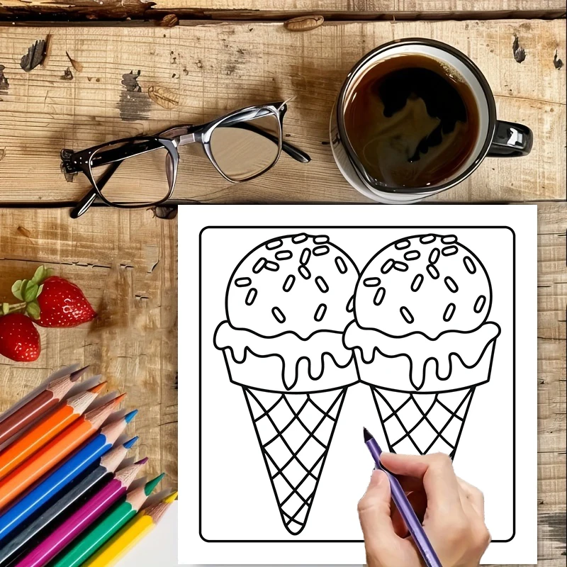 Malbuch „Einfache Desserts“ fü – Food And Snacks Coloring Book Bewertung und Preis