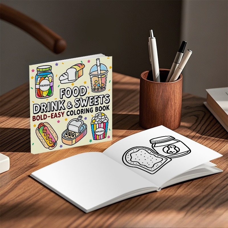 Essen, Getränke & Süßigkeiten: – Food And Snacks Coloring Book Bold And Easy Bewertung und Preis