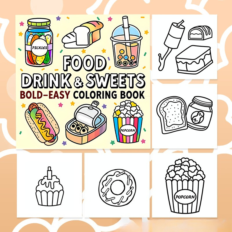 Essen, Getränke & Süßigkeiten: – Food And Snacks Coloring Book Bold And Easy Bewertung und Preis