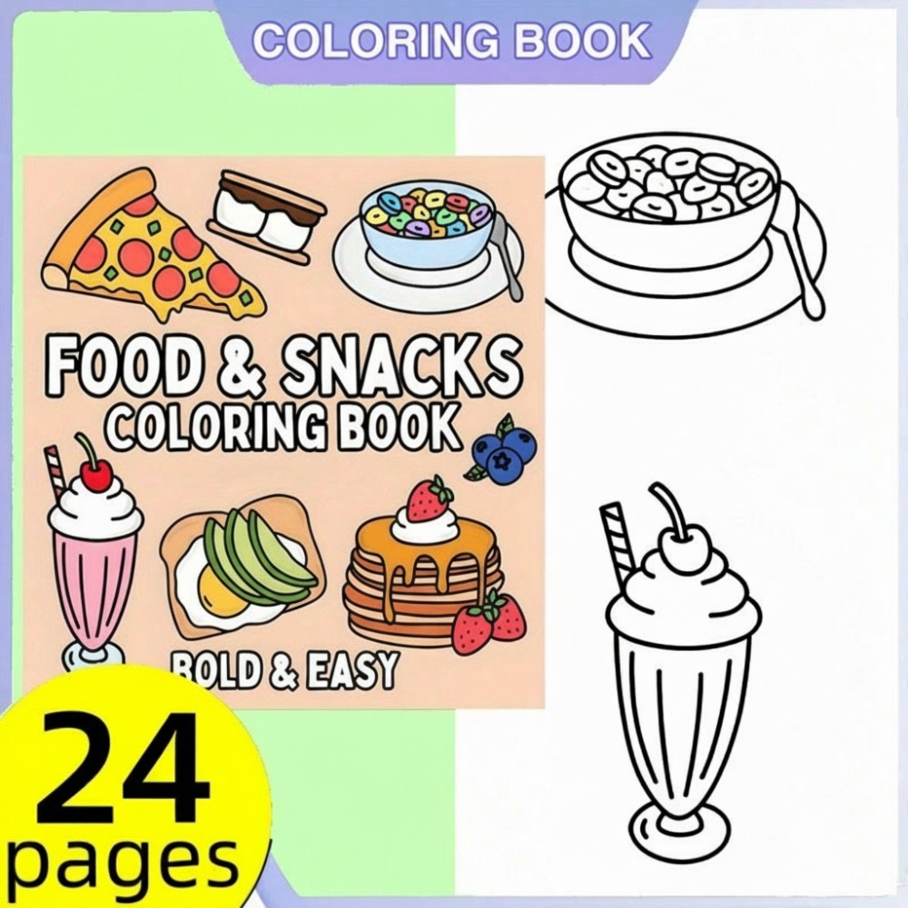 Malbuch mit Essen und Snacks,  – Food And Snacks Coloring Book Bold And Easy Bewertung und Preis