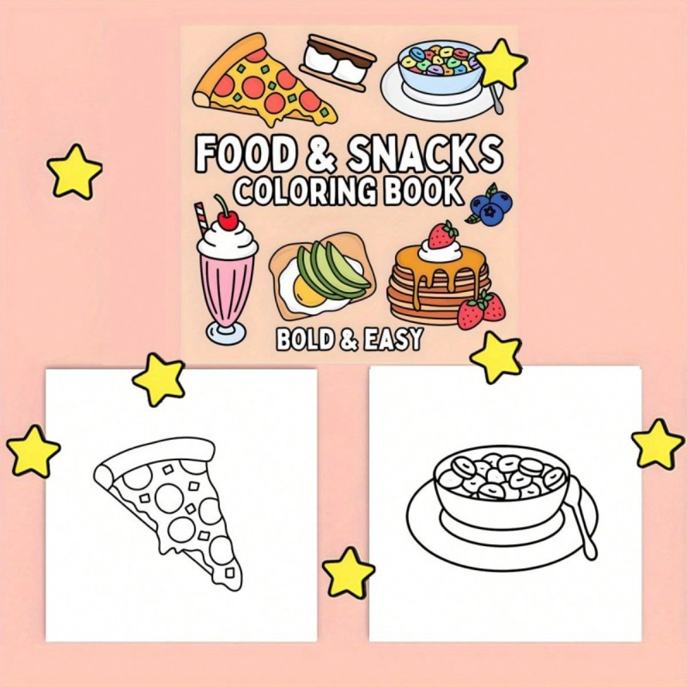Malbuch mit Essen und Snacks,  – Food And Snacks Coloring Book Bold And Easy Bewertung und Preis