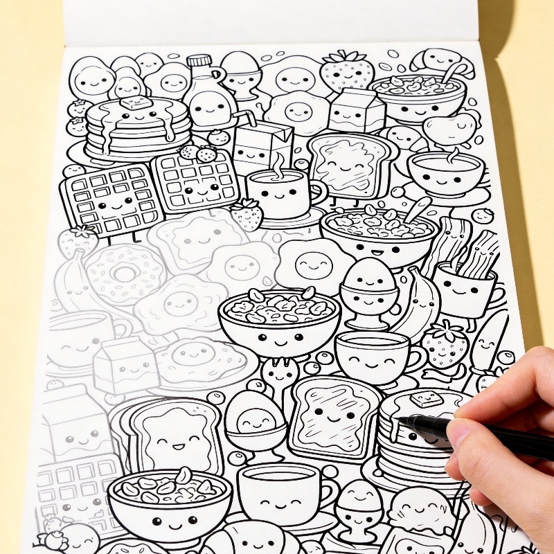 Ein handgezeichnetes Entspannu – Food And Snacks Coloring Book Bold And Easy Bewertung und Preis